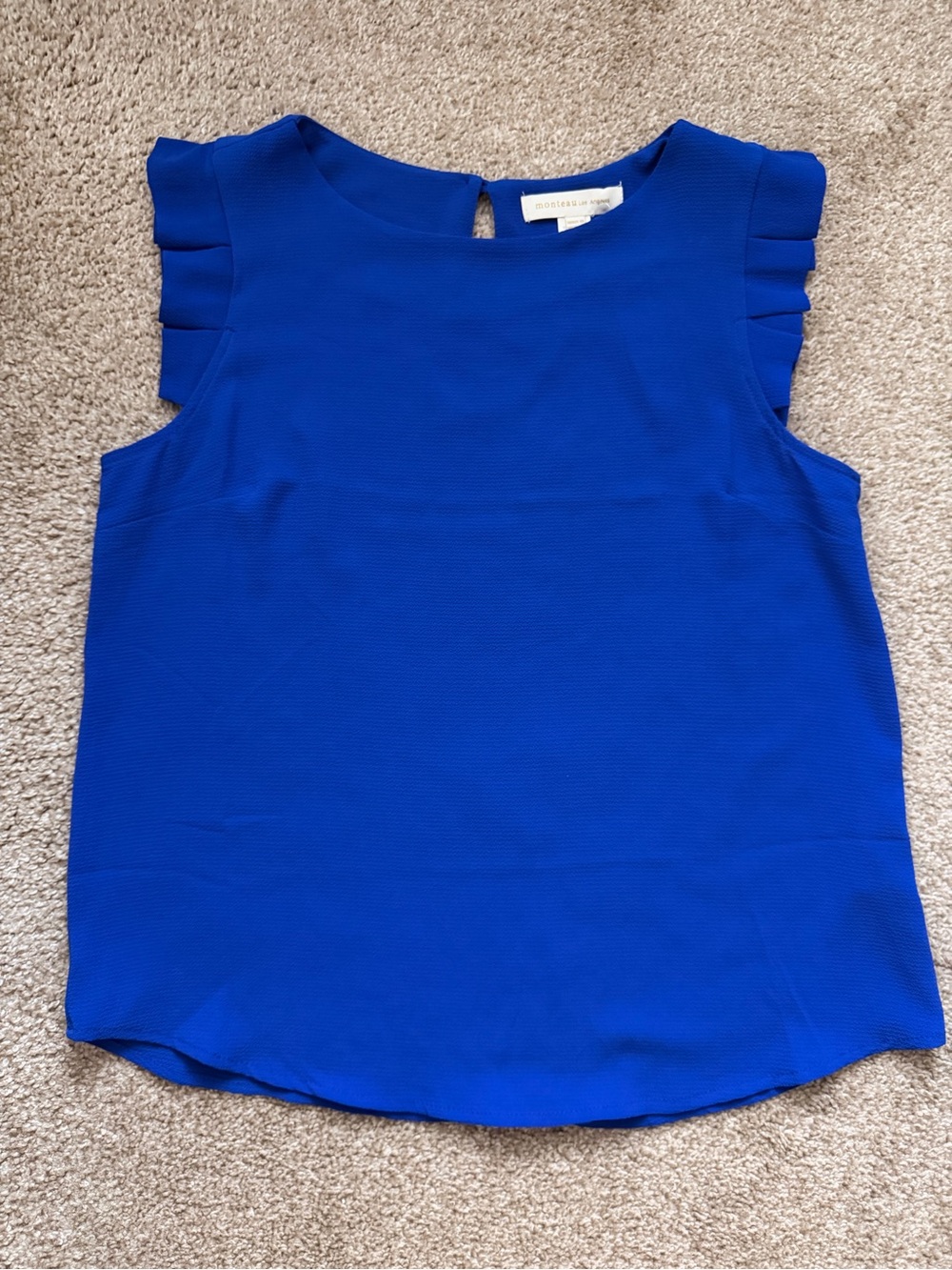 Sleeveless Ruffle-Trim Top in Royal Blue
